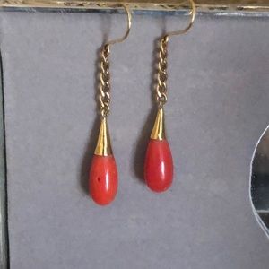 Coral  pierced earring